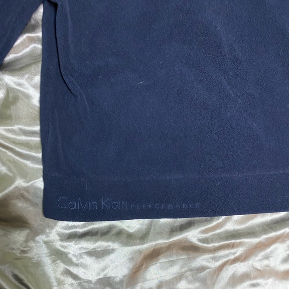 Calvin Klein performance fleece quick dry jacket w/Thumbholes Navy Blue - Picture 12 of 13